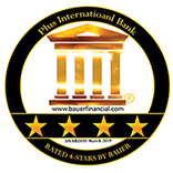 Plus International is rated 4-stars with Bauer Financial